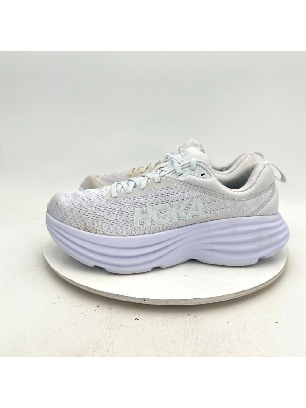 Hoka One One Bondi 8 Women Size 9.5B 1127952-WWH White Running Shoes
